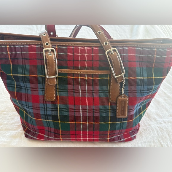 Coach Handbags - Cabincore Rare Vintage Y2K Coach Holiday Hampton Tartan Plaid Wool , H2J-8937